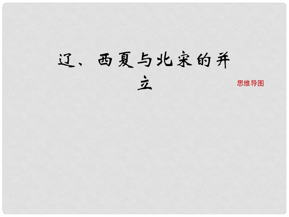 七年級歷史下冊 第二單元 遼宋夏金元時期：民族關系發(fā)展和社會變化 第7課《遼、西夏與北宋的并立》思維導圖素材 新人教版_第1頁