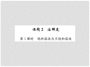 河南省九年級(jí)化學(xué)下冊(cè) 第九單元 溶液 課題2 溶解度 第1課時(shí) 飽和溶液與不飽和溶液習(xí)題課件 （新版）新人教版