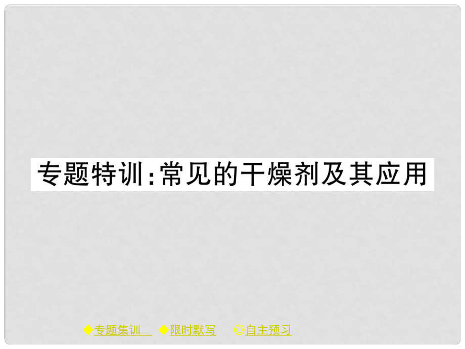 九年级化学下册 专题特训 常见的干燥剂及其应用习题课件 （新版）新人教版_第1页