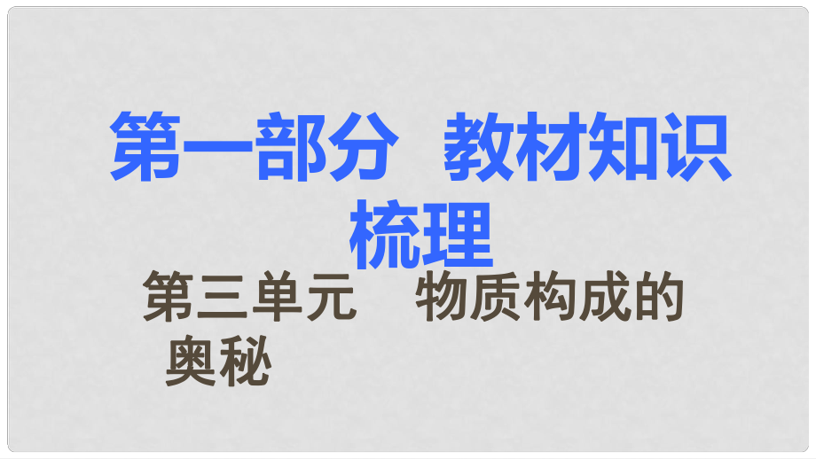 湖南省中考化學(xué) 第三單元 物質(zhì)構(gòu)成的奧秘課件_第1頁