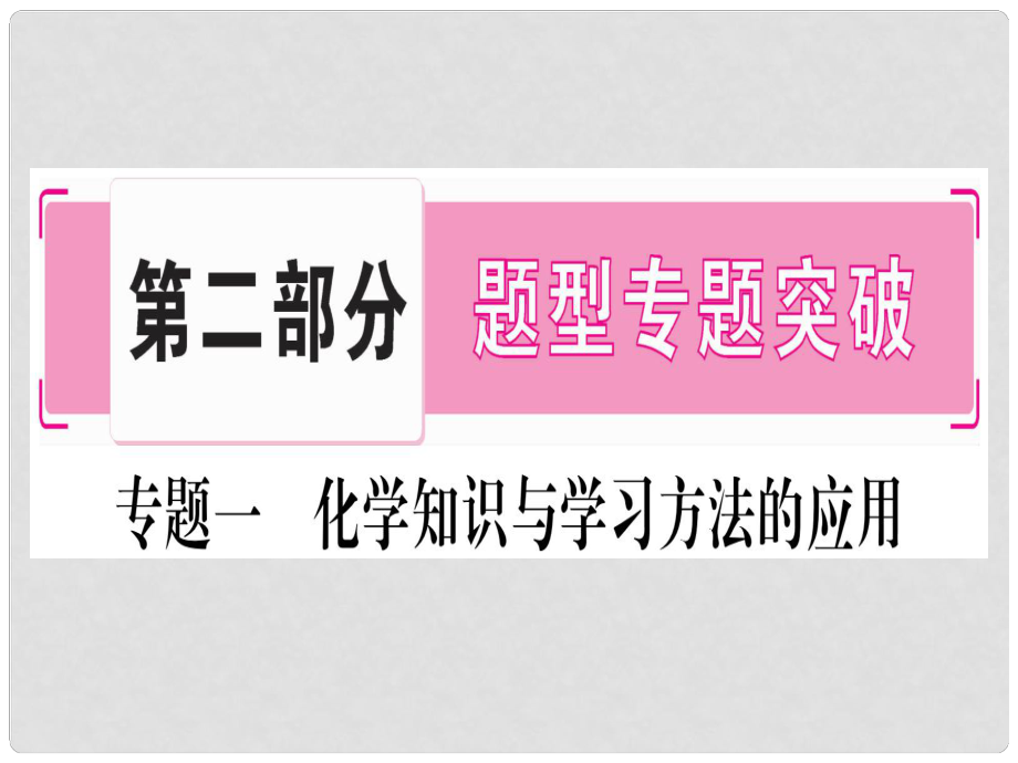 中考化学准点备考复习 第二部分 题型专题突破 专题1 化学思想和学习方法的应用课件 新人教版_第1页