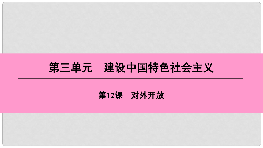 八年級(jí)歷史下冊(cè) 第三單元 建設(shè)中國(guó)特色社會(huì)主義 第12課 對(duì)外開(kāi)放課件 北師大版_第1頁(yè)