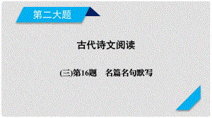 高考語(yǔ)文二輪復(fù)習(xí) 第二大題 古代詩(shī)文閱讀 第16題 名篇名句默寫課件