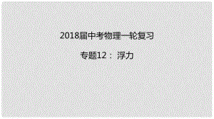 中考物理一輪復(fù)習(xí) 專題突破12 浮力課件 新人教版