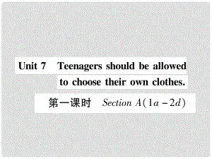 九年級(jí)英語(yǔ)全冊(cè) Unit 7 Teenagers should be allowed to choose their own clothes（第1課時(shí)）Section A（1a2d）作業(yè)課件 （新版）人教新目標(biāo)版