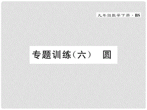 九年級(jí)數(shù)學(xué)下冊(cè) 專(zhuān)題訓(xùn)練6 圓作業(yè)課件 （新版）北師大版