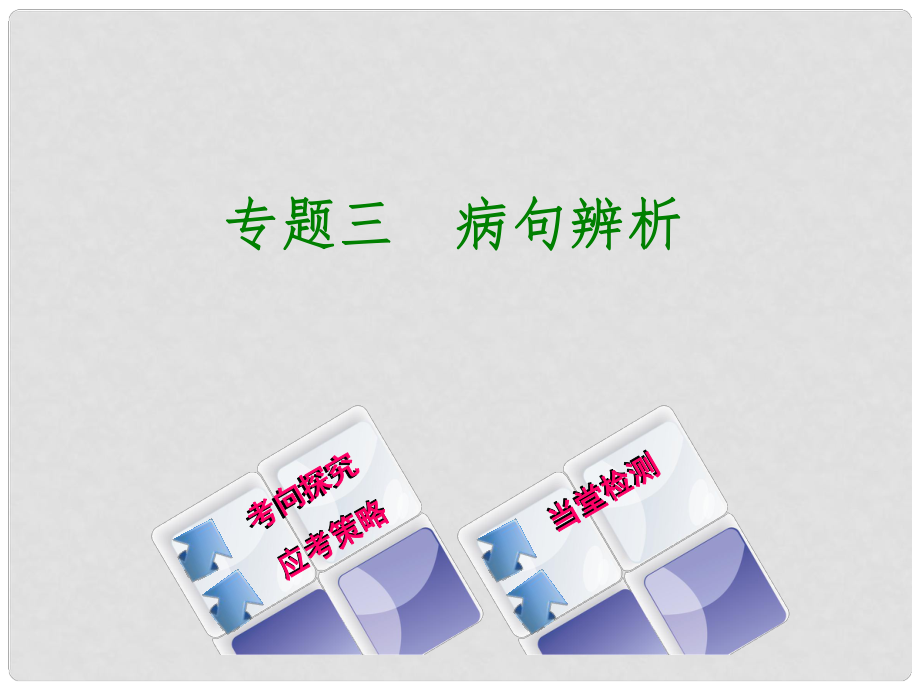 中考語文 第1篇 語文知識及運用 專題三 病句辨析課件_第1頁