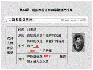 九年級歷史上冊 第五單元 資本主義的興起 第14課 新航路的開辟和早期殖民掠奪作業(yè)課件 川教版