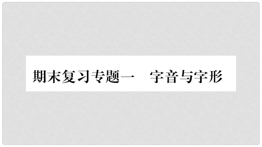 九年级语文上册 期末复习一 字音与字形习题课件 新人教版_第1页