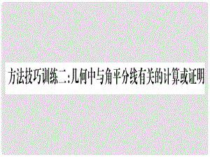 中考數(shù)學(xué) 第一輪 考點系統(tǒng)復(fù)習(xí) 第4章 三角形 方法技巧訓(xùn)練2 幾何中與角平分線有關(guān)的計算或證明課件