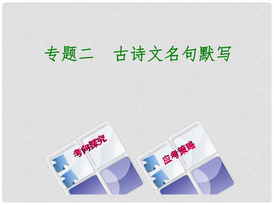 中考语文 第1篇 语文知识积累 专题二 古诗文名句默写复习课件_第1页