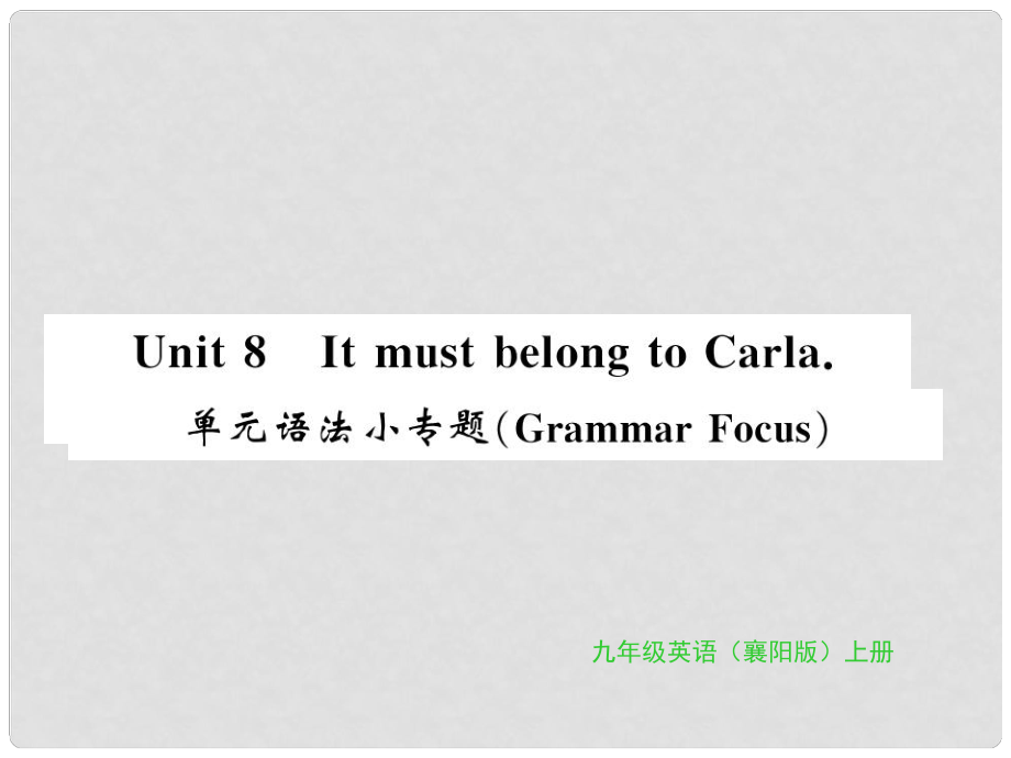 九年级英语全册 Unit 8 It must belong to Carla语法小专题习题课件 （新版）人教新目标版3_第1页