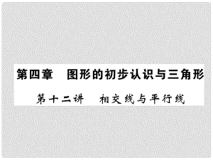 中考數(shù)學(xué) 第1編 教材知識(shí)梳理篇 第4章 圖形的初步認(rèn)識(shí)與三角形 第12講 相交線與平行線（精講）課件