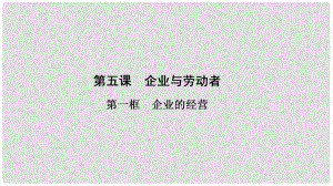 高中政治 第2單元 第5課 第1框 企業(yè)的經營課件 新人教版必修1