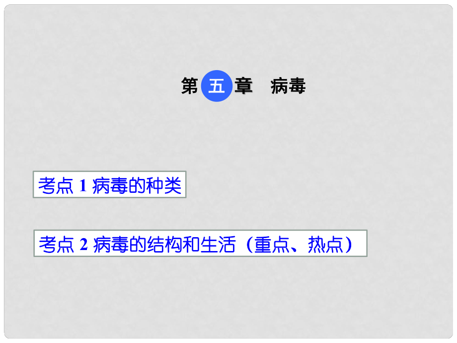 中考生物 第五單元 第五章 病毒復習課件_第1頁