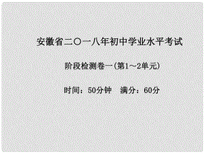 安徽省中考化學(xué)復(fù)習(xí) 階段檢測(cè)卷（一）課件