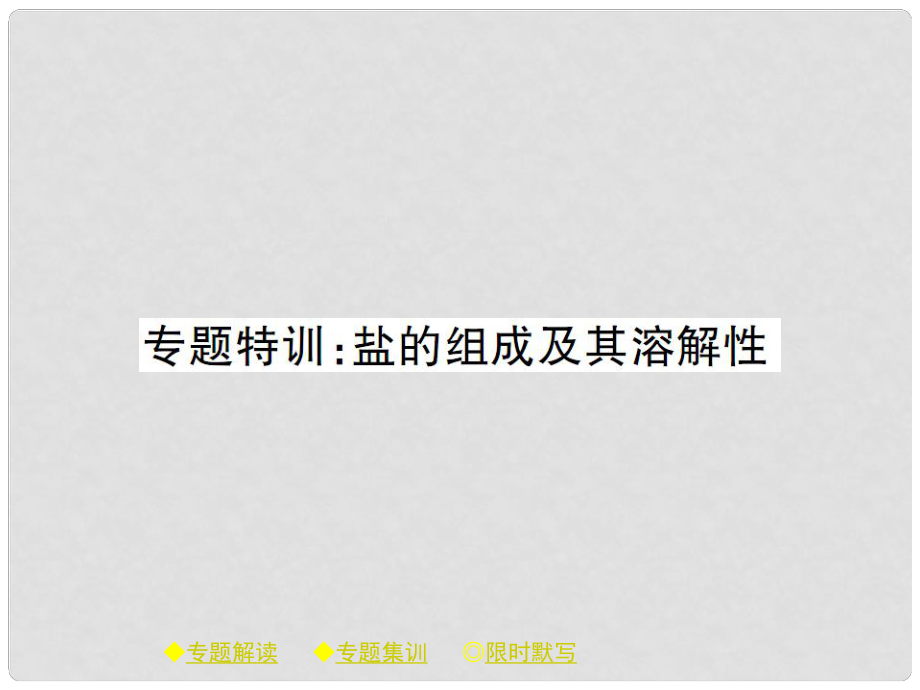 九年级化学下册 专题特训 盐的组成及其溶解性习题课件 （新版）新人教版_第1页