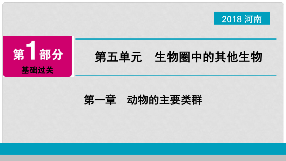 河南省中考生物總復習 第1部分 第5單元 第1章 動物的主要類群課件_第1頁