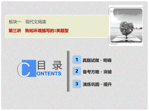 高考語(yǔ)文一輪優(yōu)化探究 板塊1 專題2 第3講 熟知環(huán)境描寫(xiě)的2類題型課件 新人教版