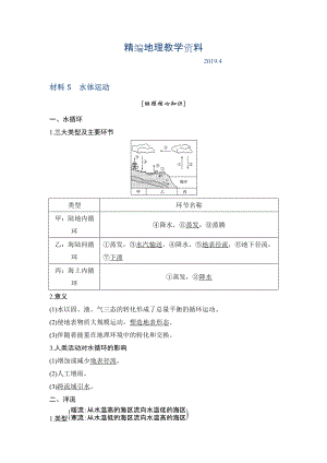 精編地理創(chuàng)新設(shè)計二輪專題復(fù)習(xí)全國通用文檔：第四部分 考前靜悟材料 材料5 Word版含答案