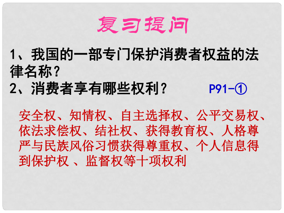 八年級政治下冊 第三單元 我們的文化、經濟權利 第八課 消費者的權益 第2框 維護消費者權益課件 新人教版_第1頁