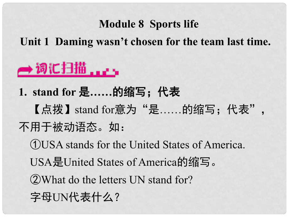 浙江省嘉興市秀洲區(qū)九年級英語上冊 Module 8 Unit 1 Daming wasn’t chosen for the team last time課件 （新版）外研版_第1頁