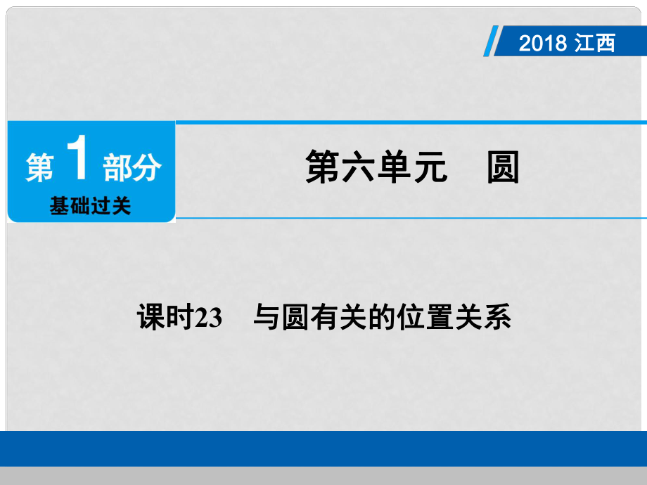 江西省中考數(shù)學(xué)總復(fù)習(xí) 第1部分 基礎(chǔ)過關(guān) 第六單元 圓 課時23 與圓有關(guān)的位置關(guān)系課件_第1頁