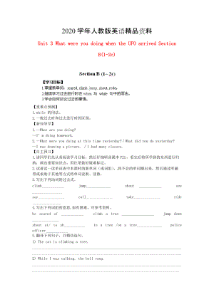 2020江西省八年級(jí)英語(yǔ)下冊(cè) Unit 3 What were you doing when the UFO arrived Section B(12c)導(dǎo)學(xué)案 人教新目標(biāo)版