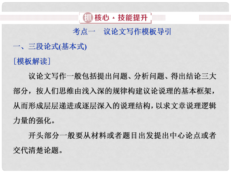 高考語文一輪復習 第六部分 寫作 2 抓核心技能提升課件 新人教版_第1頁