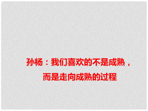 高考語文 作文備考素材 孫楊：我們喜歡的不是成熟而是走向成熟的過程課件