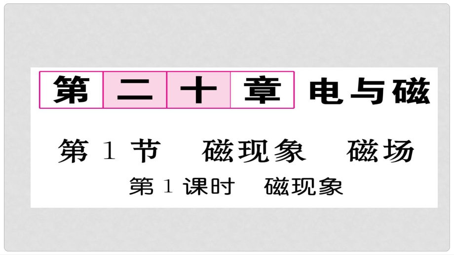 九年級(jí)物理全冊(cè) 第20章 第1節(jié)磁現(xiàn)象 磁場(chǎng)（第1課時(shí) 磁現(xiàn)象）習(xí)題課件 （新版）新人教版_第1頁(yè)