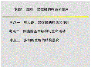 浙江省中考科學(xué)系統(tǒng)復(fù)習(xí) 專題1 細(xì)胞 顯微鏡的構(gòu)造和使用課件