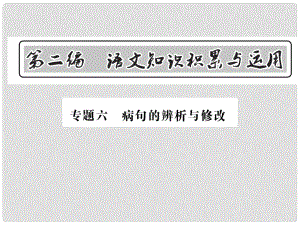 中考語文總復(fù)習 第2編 語文知識積累與運用 專題六 病句的辨析與修改課件 語文版