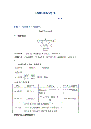 精編地理創(chuàng)新設(shè)計二輪專題復(fù)習(xí)全國通用文檔：第四部分 考前靜悟材料 材料3 Word版含答案