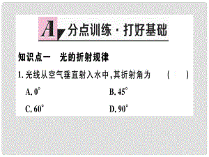 八年級物理上冊 第四章 第4節(jié) 光的折射習(xí)題課件 （新版）新人教版1