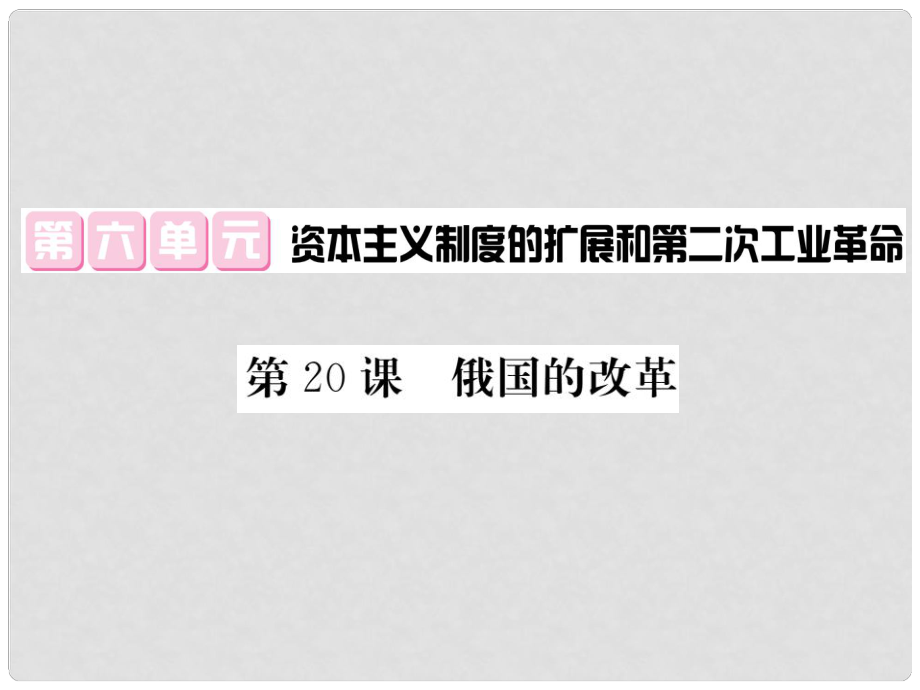 九年级历史上册 第六单元 资本主义制度的扩张和第二次工业革命 第20课 俄国的改革课件 岳麓版_第1页