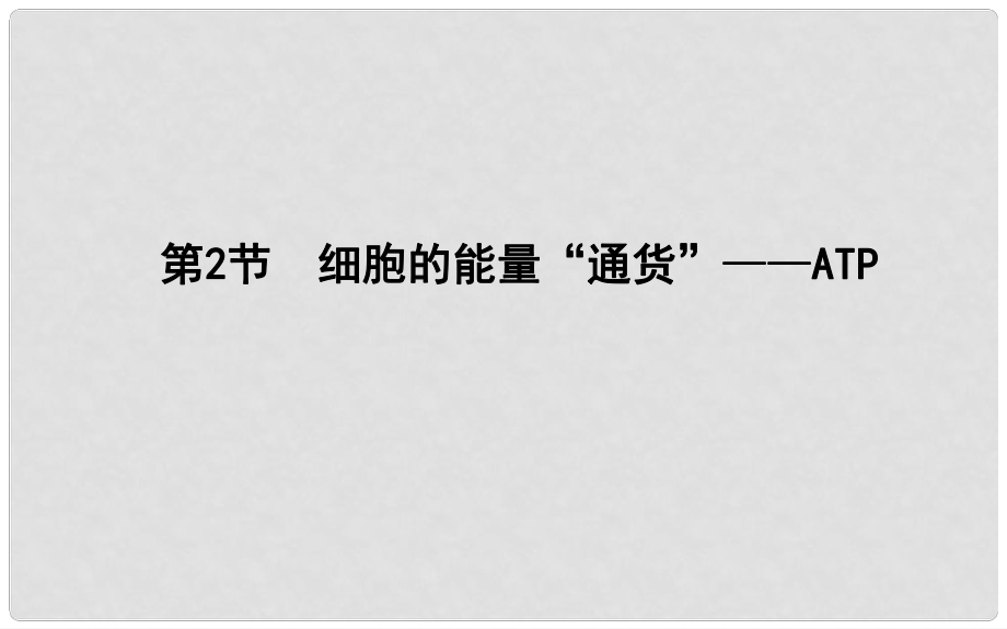 高中生物 第5章 細胞的能量供應(yīng)和利用 第2節(jié) 細胞的能量“通貨”—ATP課件 新人教版必修1_第1頁