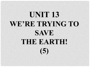 九年級英語全冊 口譯精練 Unit 13 We’re trying to save the earth課件 （新版）人教新目標版