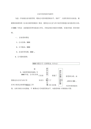 企業(yè)風險評估報告