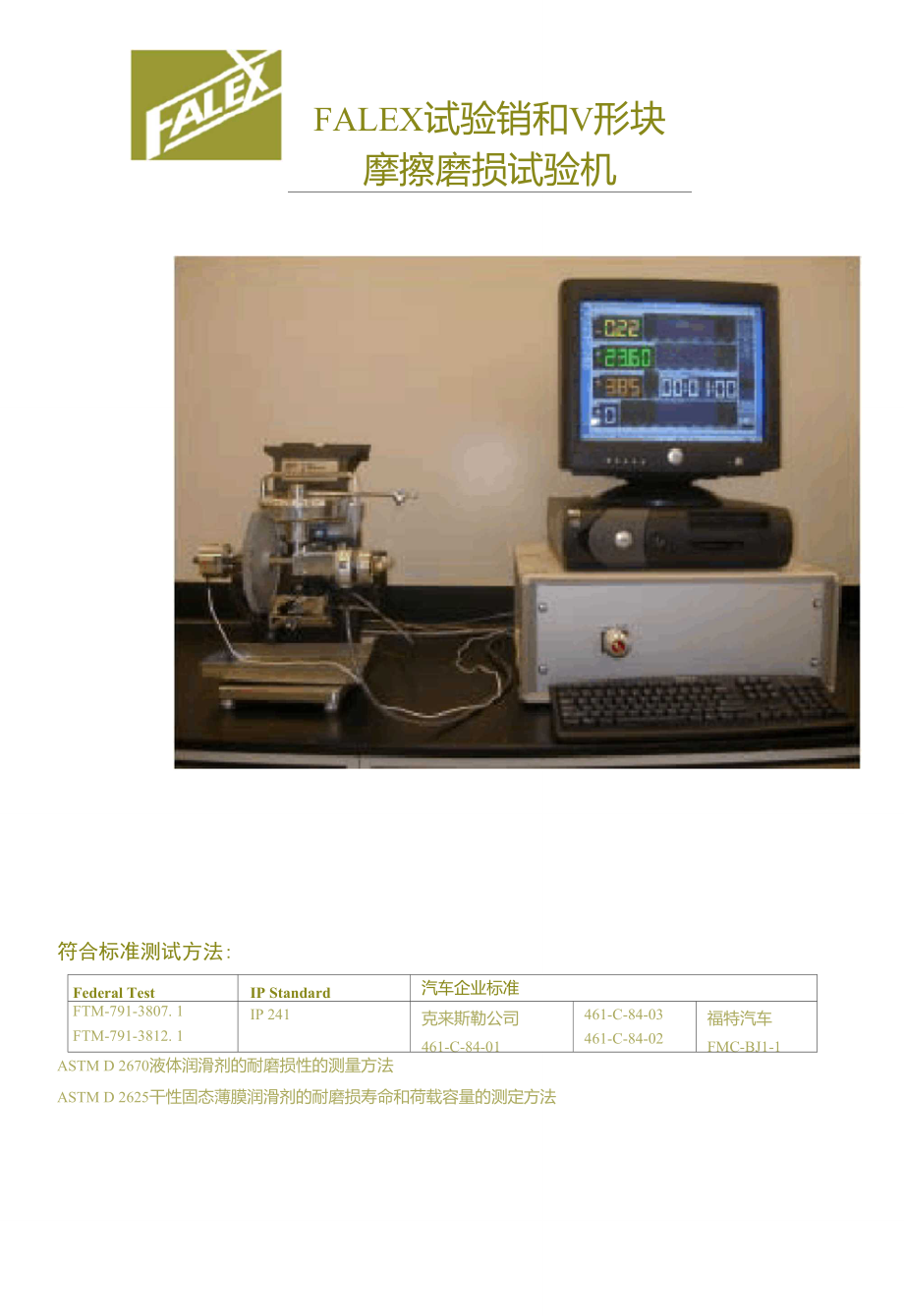 FalexPINandVEE摩擦磨損試驗(yàn)機(jī)2010_第1頁