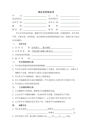 項(xiàng)目合作協(xié)議書 (2)