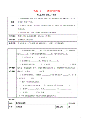 江苏省启东市初中化学10.1常见的酸和碱学案1无答案