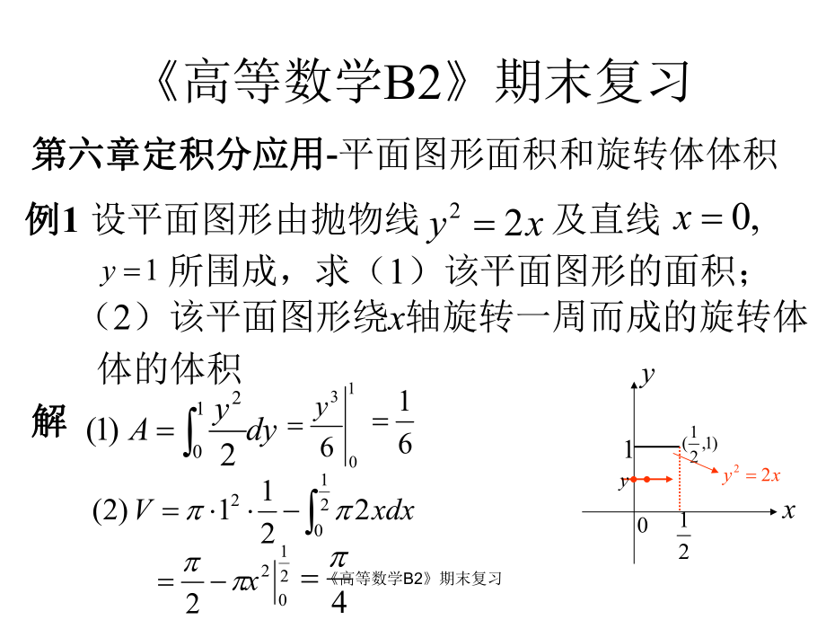 《高等數學B2》期末復習_第1頁