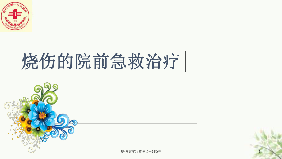 烧伤院前急救体会李晓亮课件_第1页