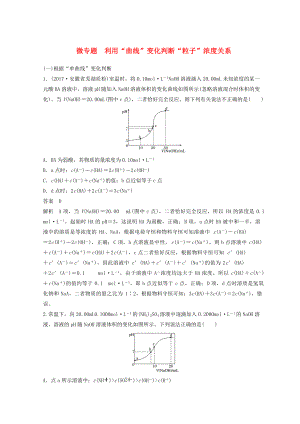 高考化學(xué)一輪綜合復(fù)習(xí) 第八章 水溶液中的離子平衡 水溶液中的離子平衡 微專(zhuān)題 利用“曲線”變化判斷“粒子”濃度關(guān)系練習(xí)