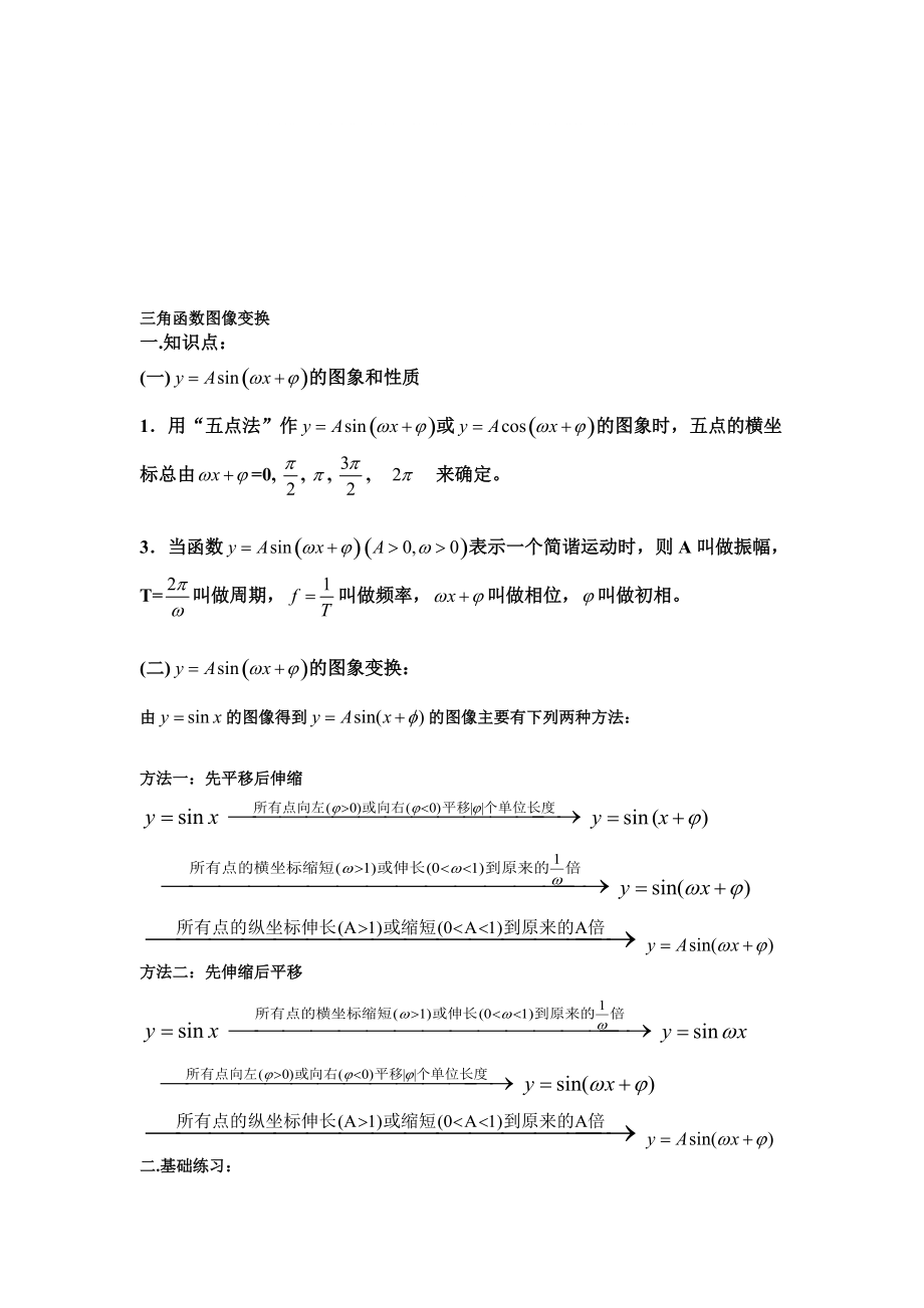 三角函数图像变换学案_第1页