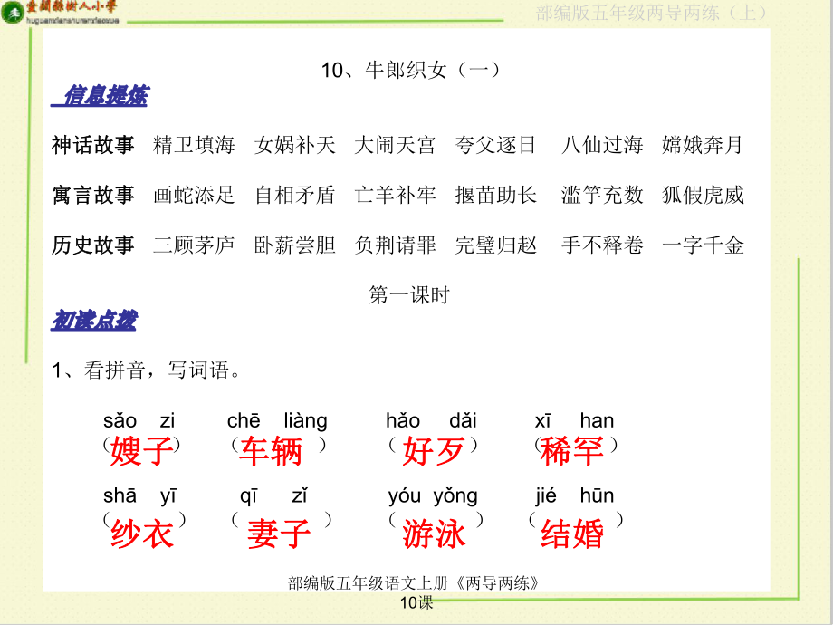 部编版五年级语文上册《两导两练》 教学课件_第1页