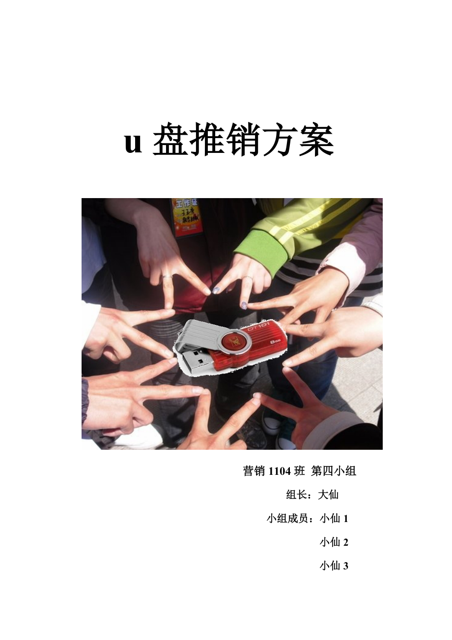 電子數(shù)碼u盤產(chǎn)品 推銷計劃 營銷策劃書_第1頁