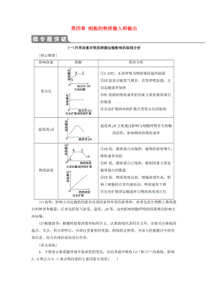 高中生物 第四章 細(xì)胞的物質(zhì)輸入和輸出 微專題突破 一外界因素對物質(zhì)跨膜運(yùn)輸影響的曲線分析學(xué)案 新人教版必修1