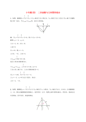 九年級數(shù)學(xué)下冊 小專題四二次函數(shù)與幾何圖形綜合練習(xí) 新版湘教版